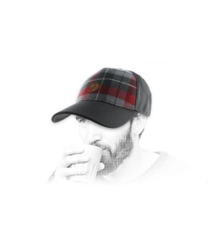 casquette curve plaid gris Ovik plaid cap dark grey